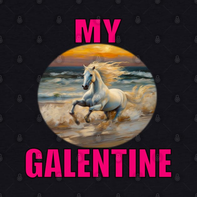 My galentine white horse in the surf by sailorsam1805